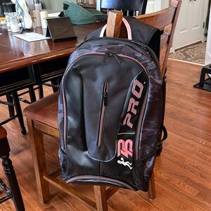Pickleball PRO backpack pickle ball bag.  21” tall. 13” wide 7” on sides